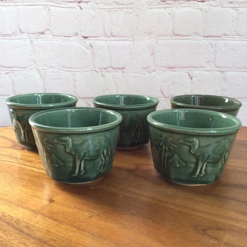 Vintage Tashiro Shoten Egyptian Cups - Set of 5